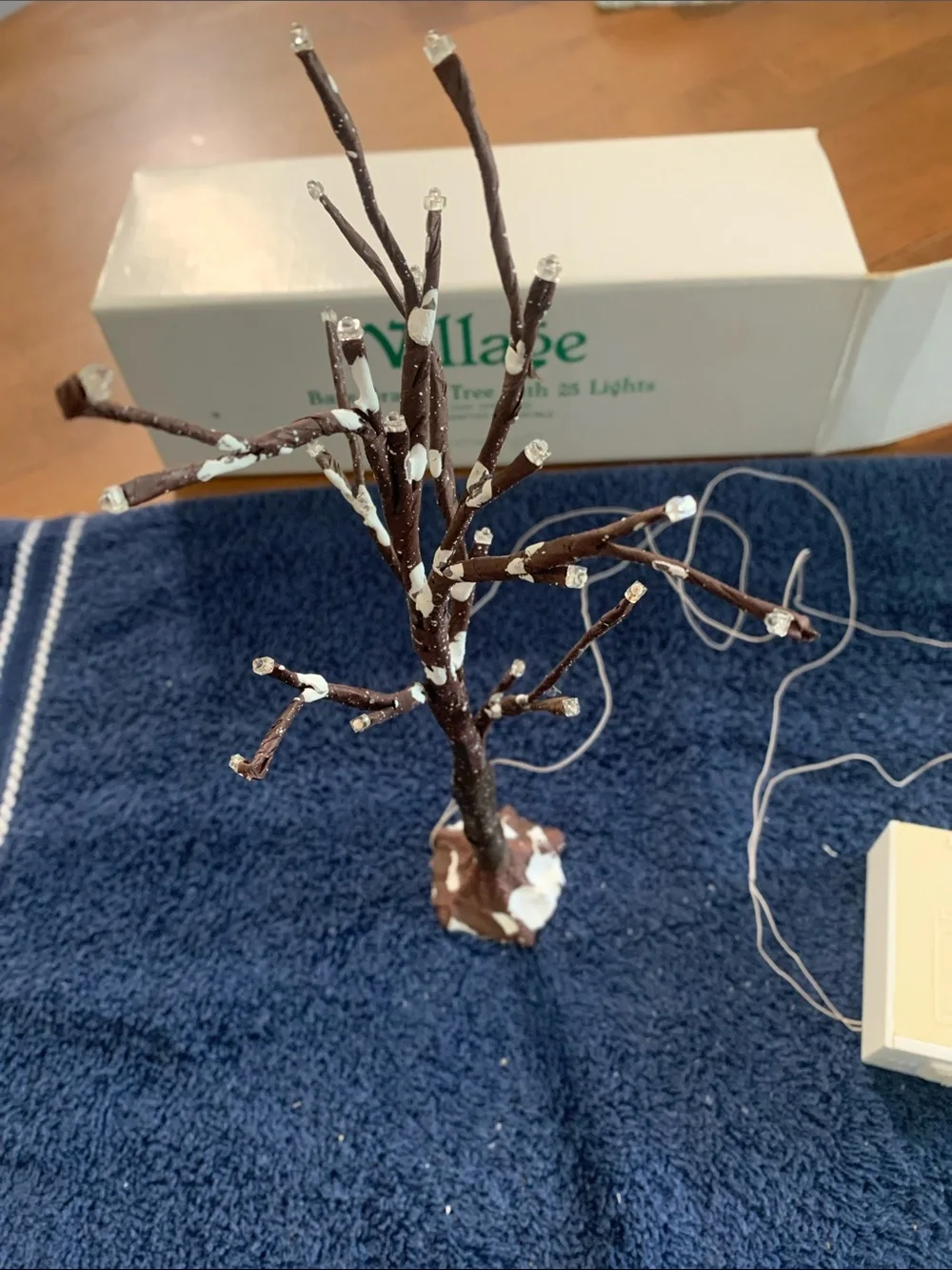 Vintage Department 56 bare branch Tree with Red, Yellow & Green Lights